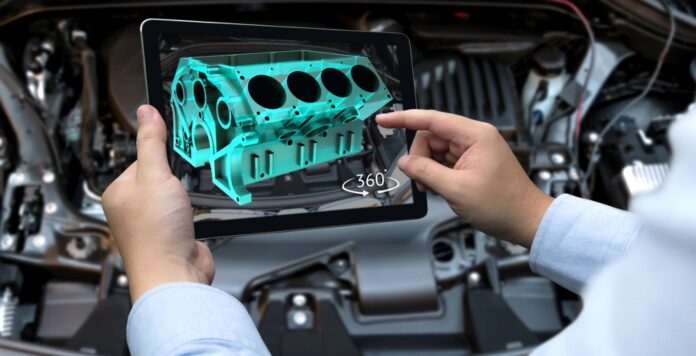 Augmented-Reality-Anwendung für die Ansicht eines Automotors: Accentures Zukauf Mackevision ist in dem Bereich Augmented Reality aktiv ebenso wie in CGI und Virtual Reality.