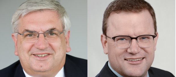 Wachablösung bei Eurofactor: Links Ex-CEO Klaus Taube, rechts sein Nachfolger Jens Hoter.