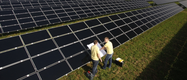 Ein Solarpark in Sulzemoos, der Heimat von Phoenix Solar.