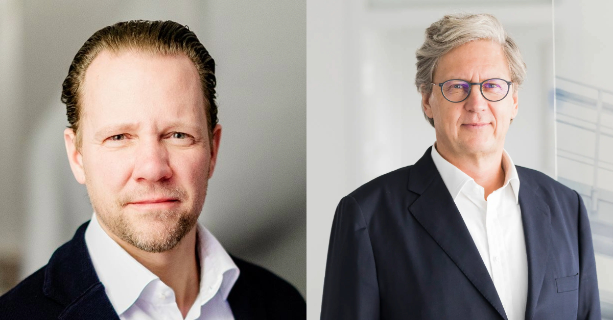 Alexander Blum (links) wird neuer CFO von Koenig & Bauer und William Willms (rechts) verlässt Lufthansa Technik. Fotos: Koenig & Bauer und Lufthansa Technik.
