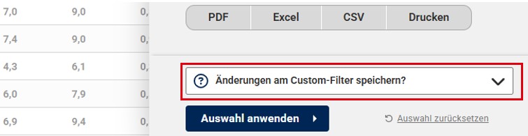 Änderungen am Custom-Filter speichern