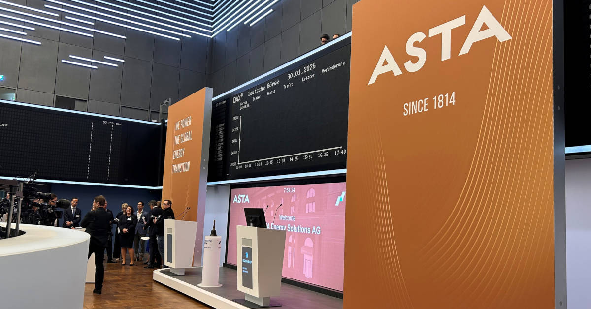 Asta Energy ist das erste Unternehmen, das 2026 einen Börsengang in Frankfurt wagte. Foto: Lea Teckentrup