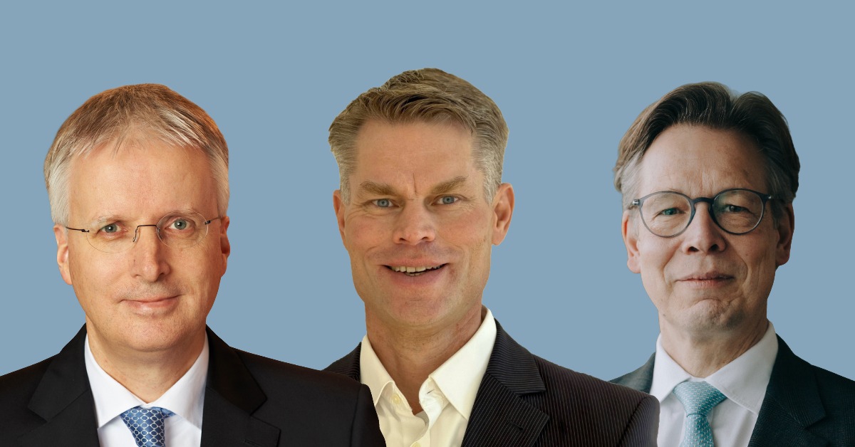 Jens-Sören Schröder wechselte zu Pluta, Florian Kaiser verstärkt EY-Parthenon und Dietmar Schulz kehrt DLA Piper den Rücken zu. Fotos: Pluta, EY-Parthenon, SZA/Montage: FINANCE