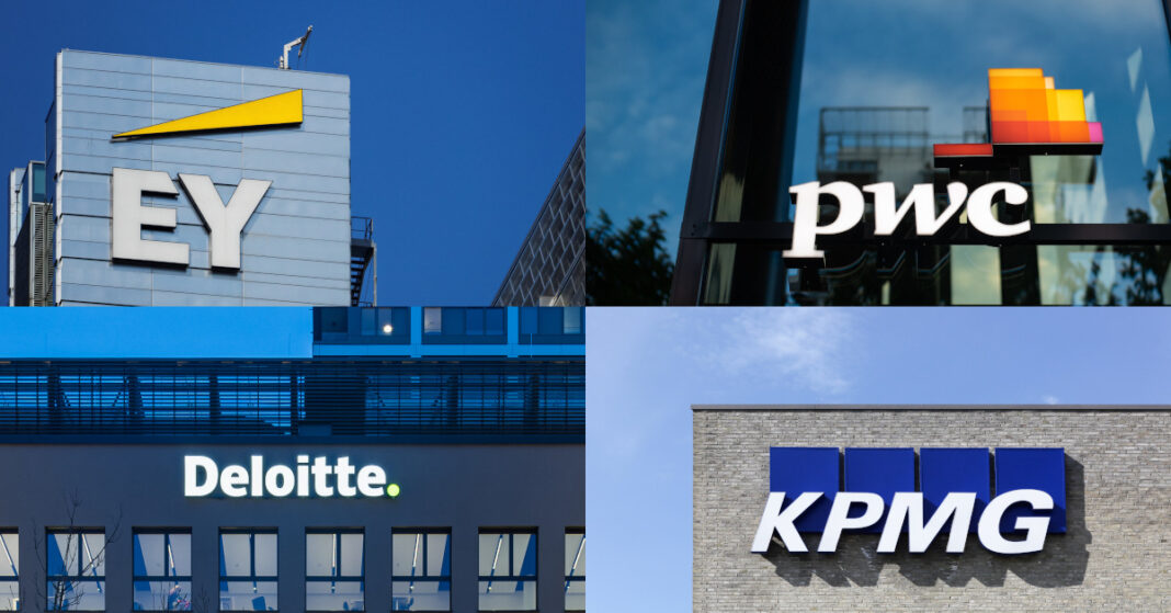 Die Big-Four-Häuser sind im Restrukturierungsmarkt unterschiedlich stark aufgestellt. Foto: Deloitte, MOZCO Mat Szymański - stock.adobe.com, Ricochet64 - stock.adobe.com, Stasys - stock.adobe.com, Montage: FINANCE